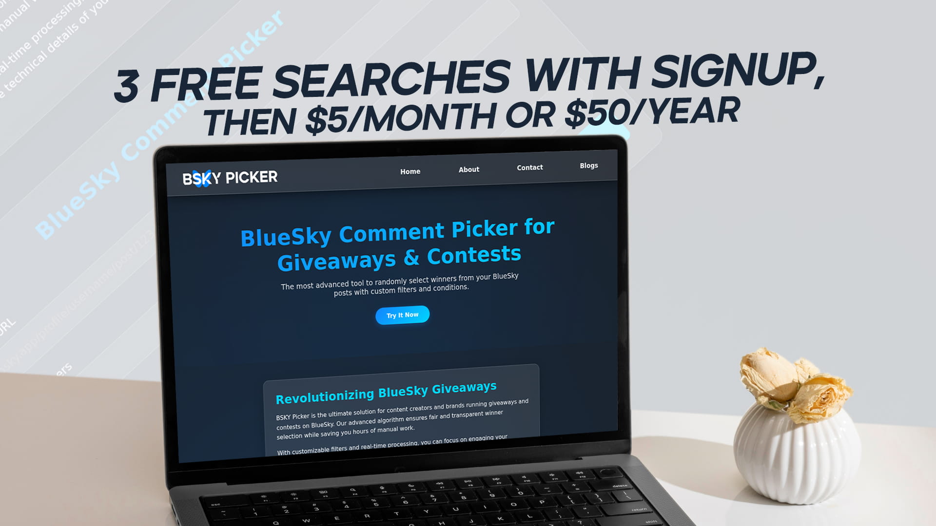 3 Free Searches with Signup, Then $5/month or $50/year